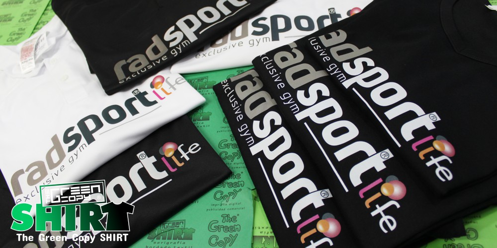 impresión de camisetas para exclusive gym radsport relax fitness gym belleza gimnasios serigrafía imprimir Villanueva de la Cañada MADRID